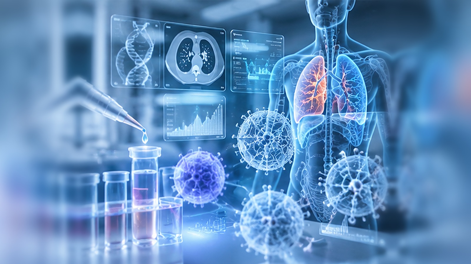 Colorful clinical research illustration