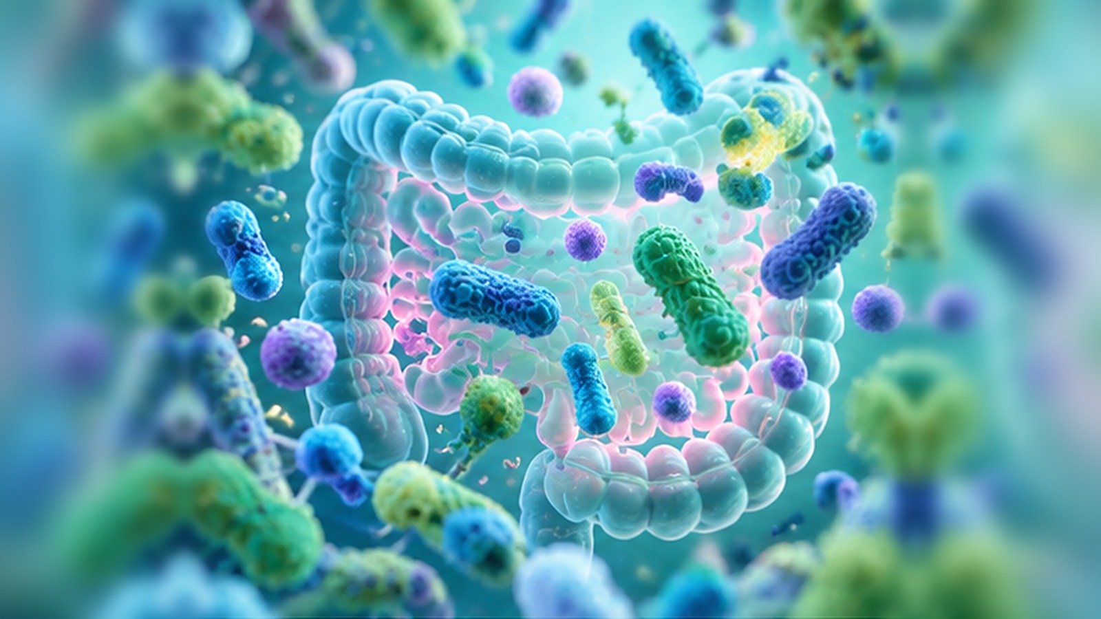 Colorful microbiome illustration