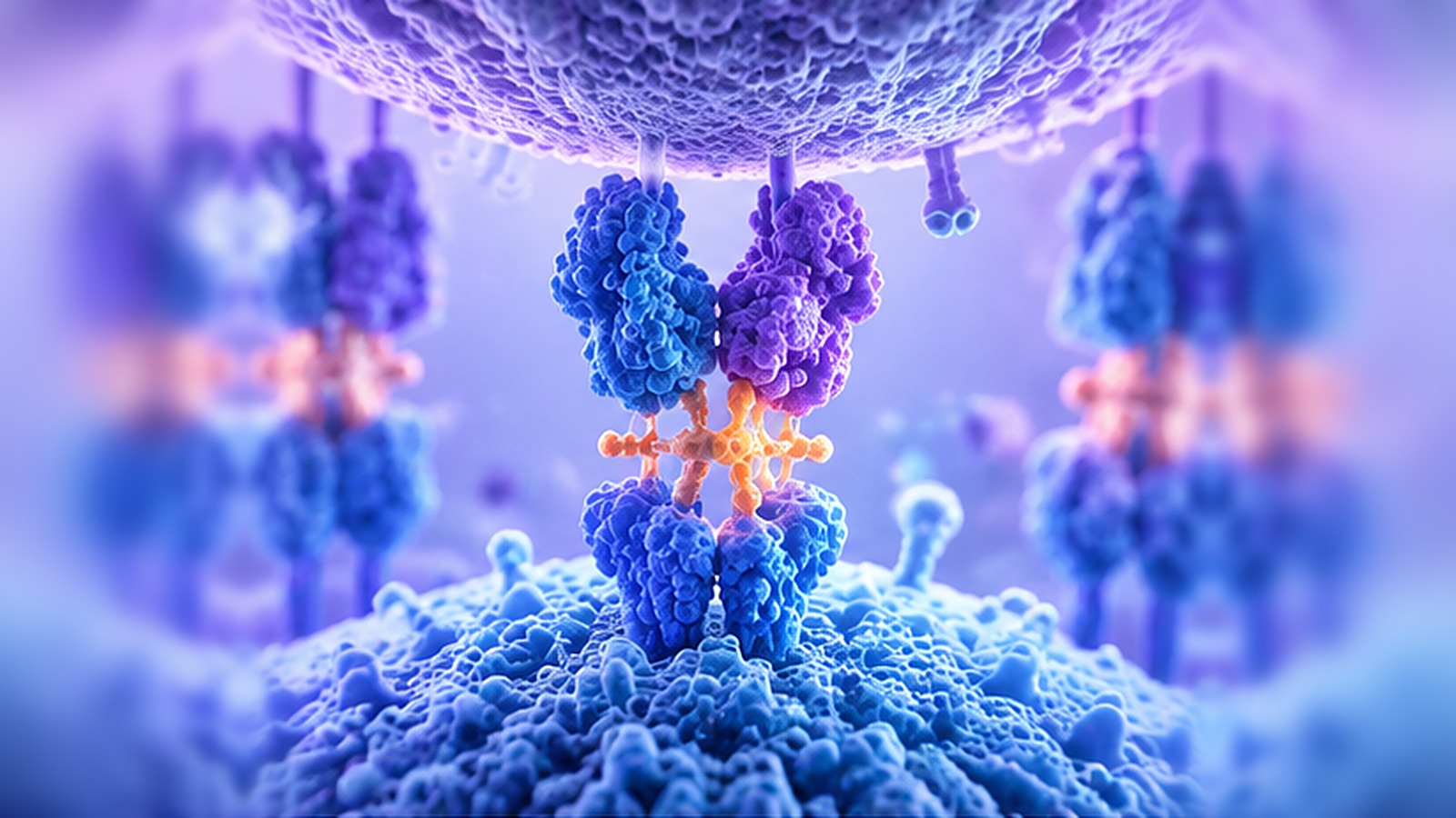 Colorful immune receptor illustration